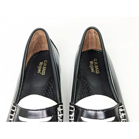 G.H. Bass & Co. Two-Tone Black and White Loafers - Picture 8 of 12